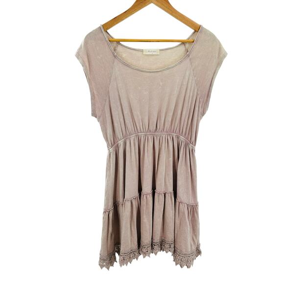 Altar'd State Flutter tiered Short Dress Brown/Tan distressed Color‎ Size Small - Picture 1 of 9